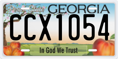 GA license plate CCX1054