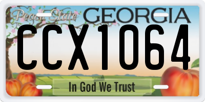 GA license plate CCX1064