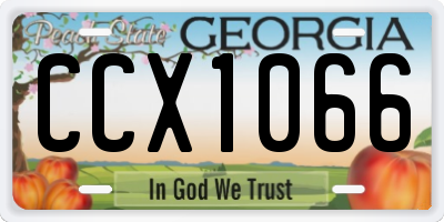GA license plate CCX1066