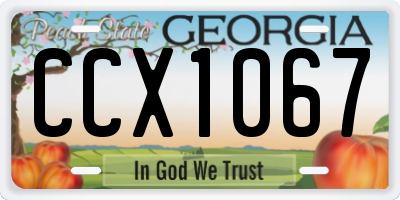 GA license plate CCX1067