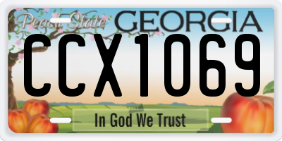 GA license plate CCX1069