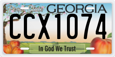 GA license plate CCX1074