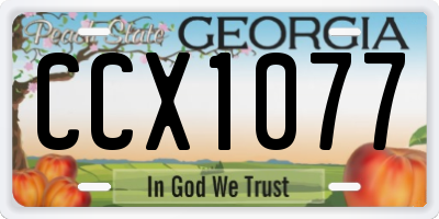 GA license plate CCX1077