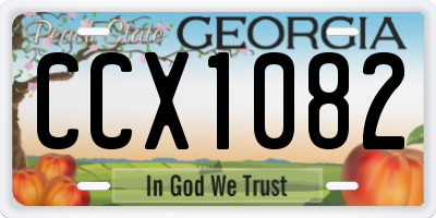GA license plate CCX1082