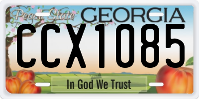 GA license plate CCX1085