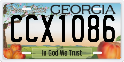 GA license plate CCX1086
