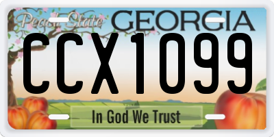 GA license plate CCX1099