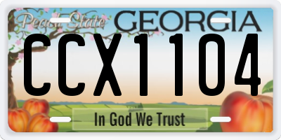 GA license plate CCX1104