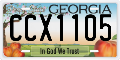 GA license plate CCX1105