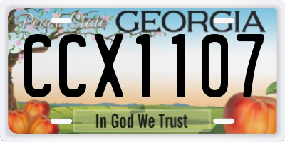 GA license plate CCX1107