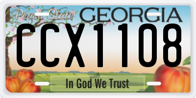GA license plate CCX1108