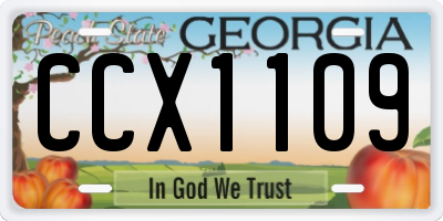 GA license plate CCX1109