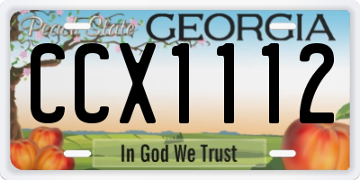 GA license plate CCX1112