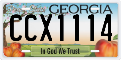 GA license plate CCX1114