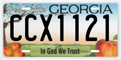 GA license plate CCX1121