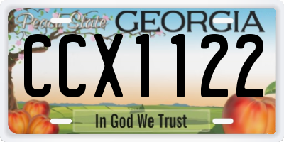 GA license plate CCX1122