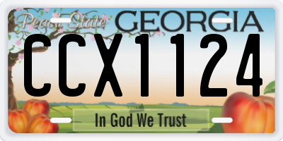 GA license plate CCX1124