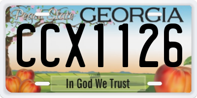 GA license plate CCX1126