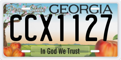 GA license plate CCX1127