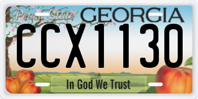 GA license plate CCX1130