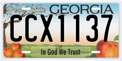 GA license plate CCX1137
