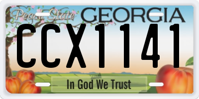 GA license plate CCX1141