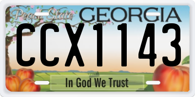 GA license plate CCX1143