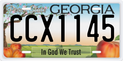 GA license plate CCX1145
