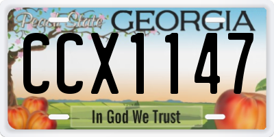 GA license plate CCX1147