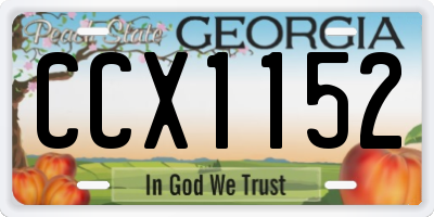 GA license plate CCX1152