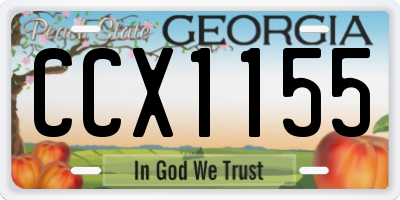 GA license plate CCX1155