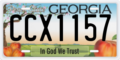 GA license plate CCX1157