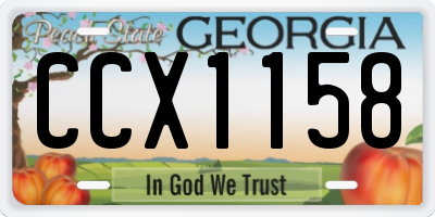GA license plate CCX1158