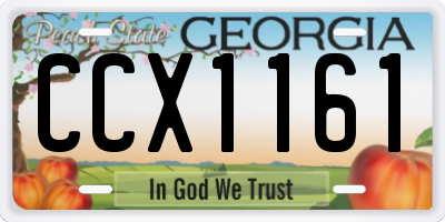 GA license plate CCX1161
