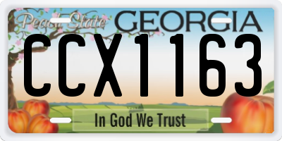 GA license plate CCX1163