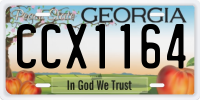 GA license plate CCX1164