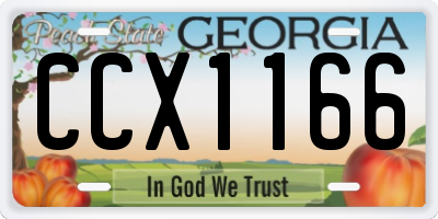 GA license plate CCX1166
