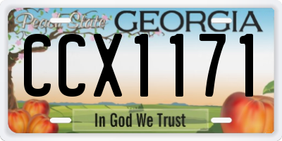 GA license plate CCX1171