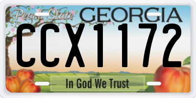 GA license plate CCX1172