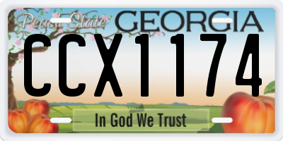 GA license plate CCX1174