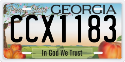 GA license plate CCX1183