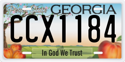 GA license plate CCX1184