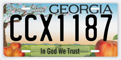 GA license plate CCX1187