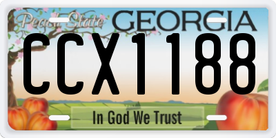 GA license plate CCX1188