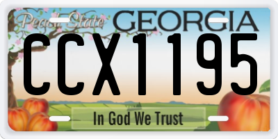 GA license plate CCX1195