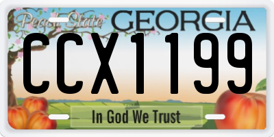 GA license plate CCX1199