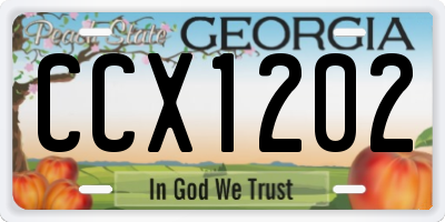 GA license plate CCX1202