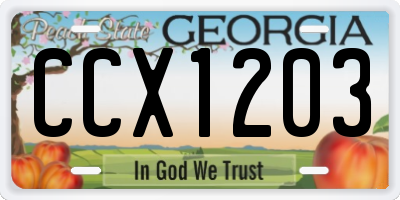 GA license plate CCX1203