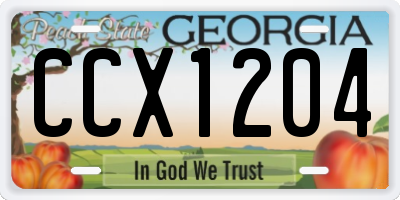 GA license plate CCX1204