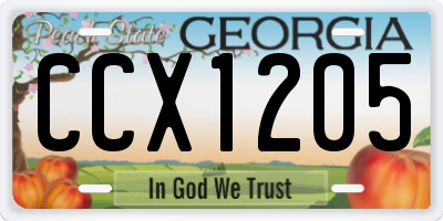 GA license plate CCX1205